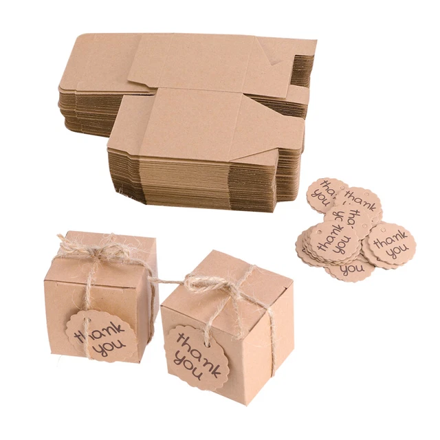 COTOPHER 100 scatole regalo piccole, scatole regalo di carta con nastri, scatole regalo per bomboniere, baby shower, addio al nubilato, feste di compleanno ( 100 pezzi 2 x 2 x 2, rosa