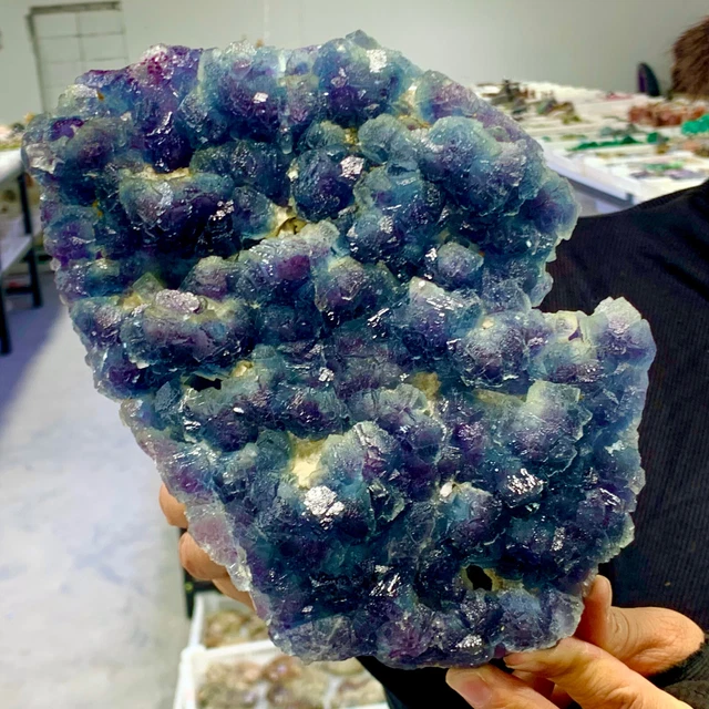 3.96lb Natural BLUE cubic fluorite cluster mineral samples