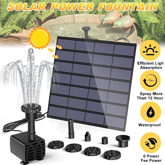 SOLAR POWER FOUNTAIN Submersible Floating Water Pump Bird Bath Pond