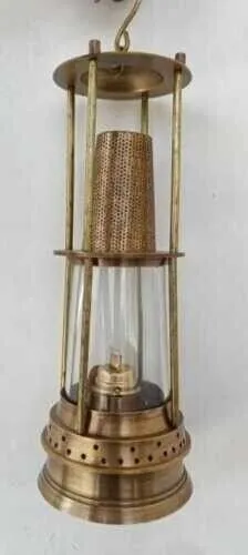 Nautische tragbare antike Messing-Marine-Schiffslaterne Bergleute Öllampe 30,5 c