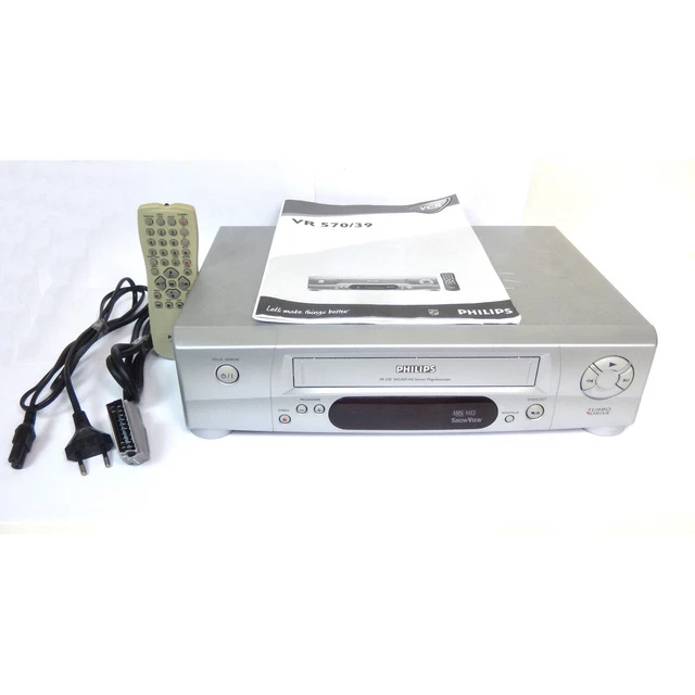 Magnétoscope Philips VR 3469, 3 Têtes VHS Turbo Drive, Noir, Pour Pièces