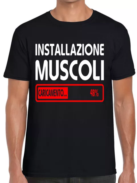 T-shirt uomo per palestra INSTALLAZIONE MUSCOLI magliette cotone da allenamento