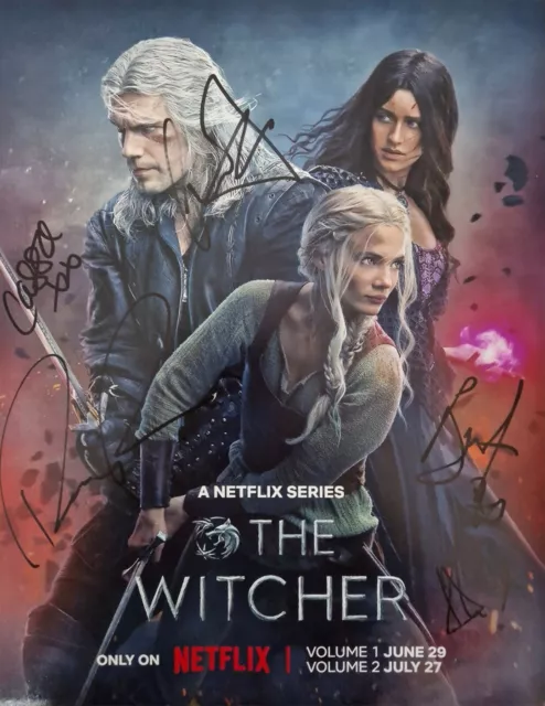 The Witcher Cast MULTI SIGNED 11x14 Photo AFTAL OnlineCOA