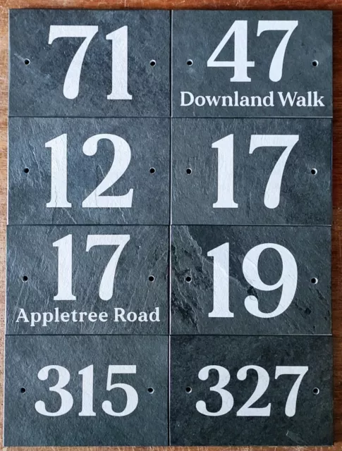 Slate House Number Door or Road Name Sign Personalised Engraved Natural Stone