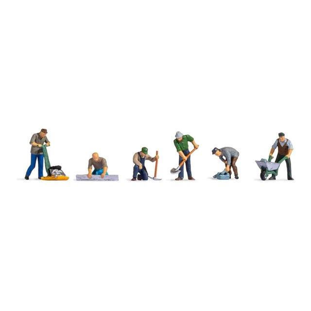 Noch 36112 1/160 N Personnages Lot 6 Figurines Ouvriers De La Voieries Echelle N