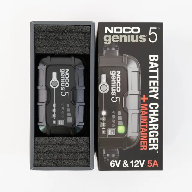 NOCO GENIUS5UK, 5-Amp Fully-Automatic Smart Charger, 6V And 12V Battery Charging
