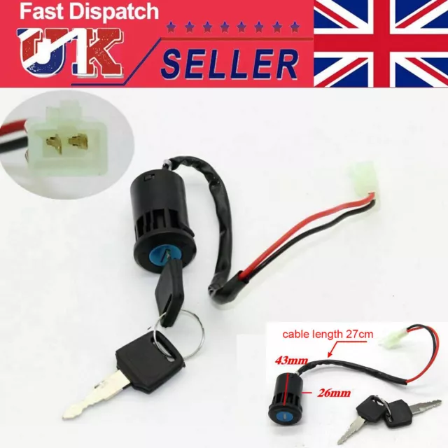 Universal Motorcycle ATV Bike 2 Wire  Ignition Barrel Key Quad On/Off Switch