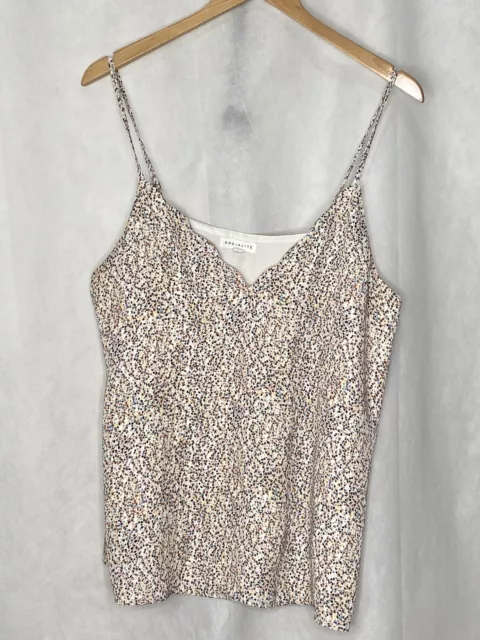 Socialite Women’s Camisole Tank Top Sleeveless Cream Speckled Size Large