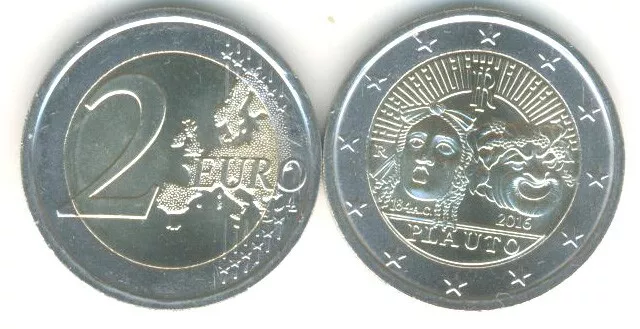 Italien 2 Euro Gedenkmünze 2016 2200. Todestag Tito Maccio Plauto