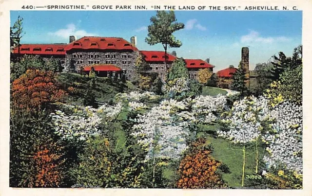 Postcard NC: Springtime, Grove Park Inn, Asheville, WB, Unposted
