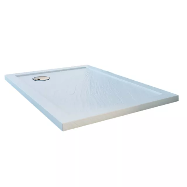 Receveur Plateau Bac Douche 80X80 Cm Blanc Pierre Acrylique Carre Angle