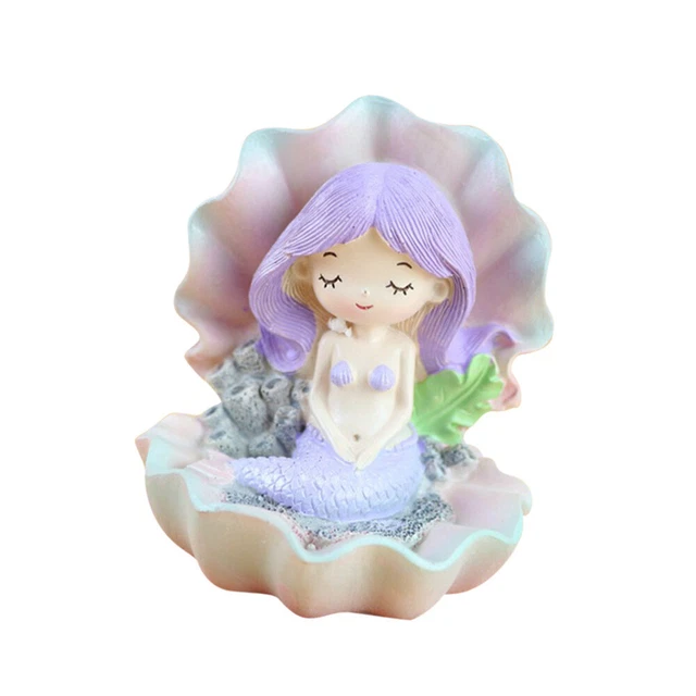 Garneck Lot de 8 figurines de sirène pour gâteau - Décoration miniature pour aquarium - Fête d'anniversaire sous la mer