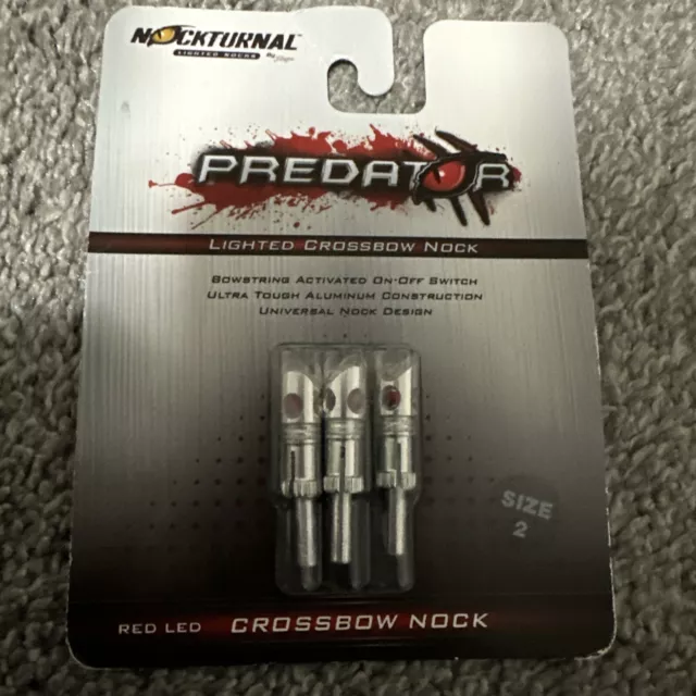 Nockturnal NT-732 Predator Crossbow Lighted Nock, RED Size 2 - 3 Pack SALE