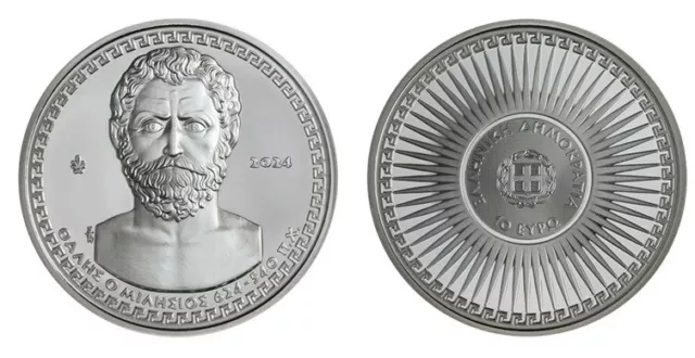 10 Euro Silber Gedenkmünze Griechenland 2024 : GREEK CULTURE THALES OF MILETUS