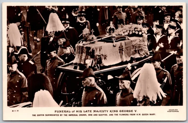 Postcard RPPC Funeral Procession Of King George VI PS2D