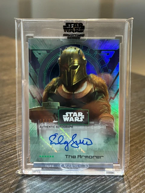 Topps Star Wars Signature Series Emily Swallow As The Armorer Auto 14/25 Green
