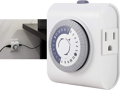 GE 24-Hour Heavy Duty Indoor Plug-in Mechanical Timer, 2 Grounded Outlets