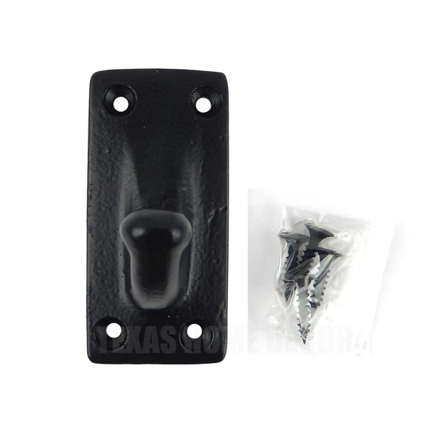 Black Farmhouse Single Wall Hook Cast Iron Key Coat Towel Hanger Powder Coated 3