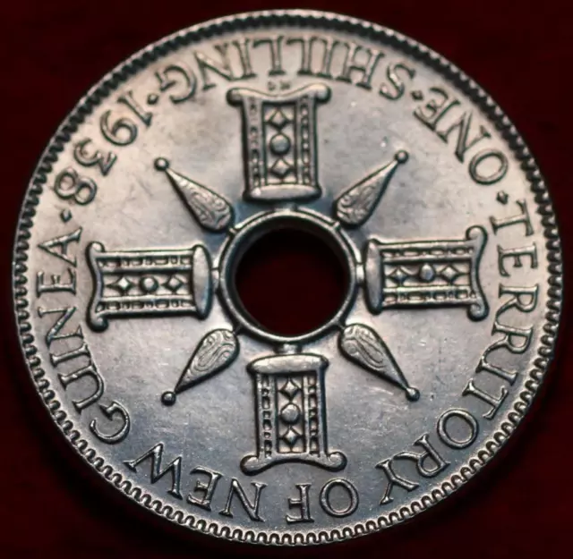 Uncirculated 1938 New Guinea One Shilling Silver Foreign Coin