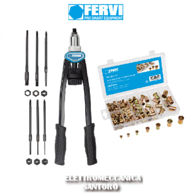 RIVETTI Fervi RIVETTATRICE DOPPIA LEVA PER INSERTI FILETTATI FERVI 0455 DA M3 A M12 