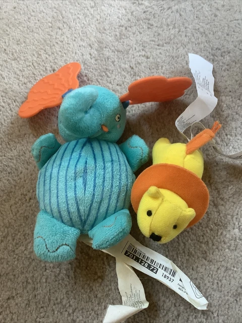IKEA BARNSLIG BLUE Elephant Soft Toy with Plastic ears (teething