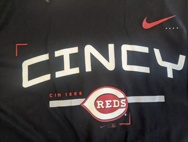 New Cincinnati Reds Nike Mens Sz Large Dri Fit T Shirt Black ⚾ ⚾