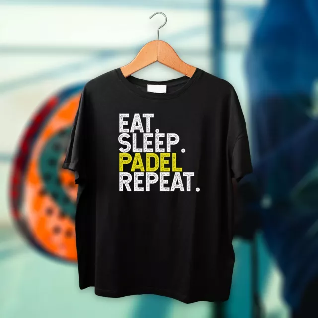 Maglietta EAT SLEEP PADEL REPEAT | Maglia Divertente | Padelista Giocatore Padel
