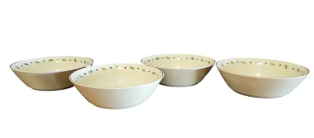 LOT OF 4 Merry Brite MBT1 Soup Cereal Bowl (s) Pinecone and Holly Discontinued