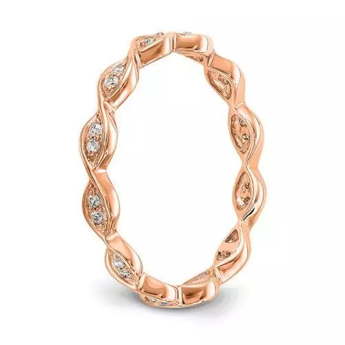 14k Rose Gold Vintage Marquise Design Diamond Eternity Band Ring Size 5 Gift