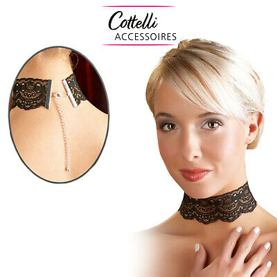 Cottelli Collection BLACK lace COLLAR 5 cm wide ELEGANT SEXY collare in PIZZO