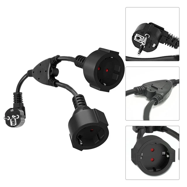 Cable de extensión adaptador conector doble hembra látex cable de alimentación par protección