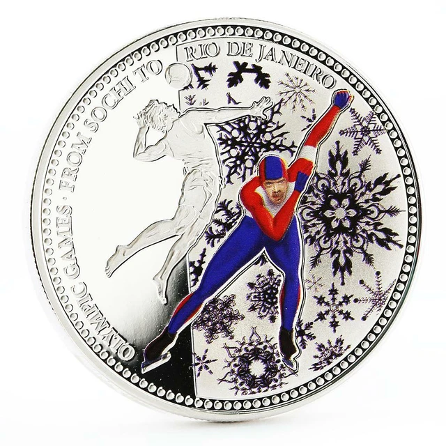 Samoa 10 dollars From Sochi to Rio series Skater colored silver coin 2014 Samoa 10 dollars From Sochi to Rio series Skater colored silver coin 2014