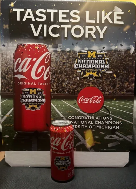 2023 Michigan Wolverines Coke Coca-Cola Football National Championship 16 Oz Can