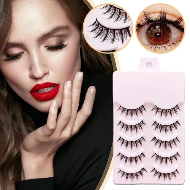 Manga Lashes Natural Look Wispy False Eyelashes Anime Spiky Eyelashes 10  Pairs for Spikey Wet Lash Look by 