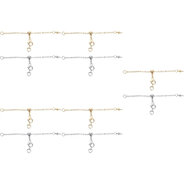 10 piezas Extensores de cadena de collar ajustable cadena de extensión de pulsera