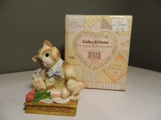 Enesco Calico Kittens "I May Not Be Perfect, But We're Perfect Together" Figure
