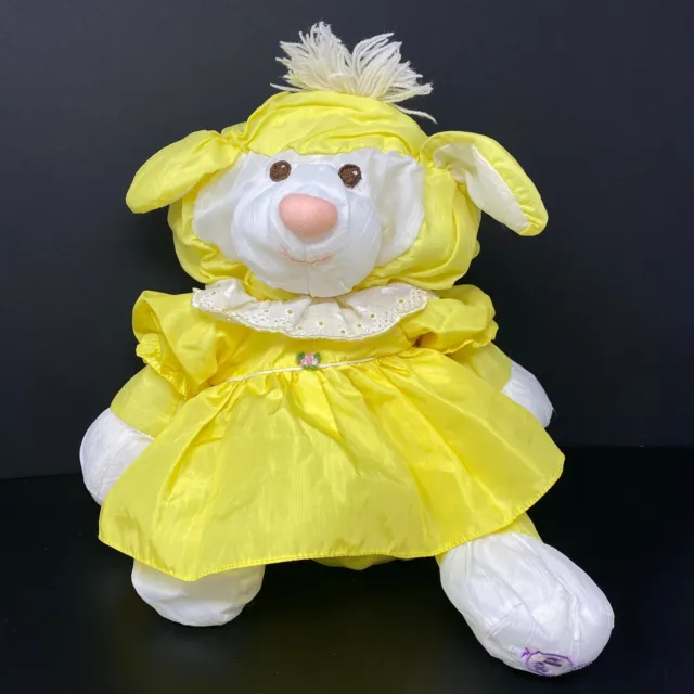 Fisher Price Puffalump Yellow Lamb Plush with Dress Nylon 16" Stuffed Animal Vtg