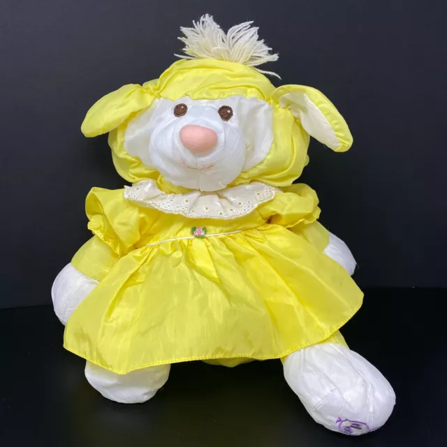 Fisher Price Puffalump Yellow Lamb Plush with Dress Nylon 16" Stuffed Animal Vtg
