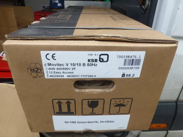 Pompa ad alta pressione KSB pompa in linea Movitec V 10/10 B 400/690 V 2 poli NUOVA IMBALLO ORIGINALE NEW