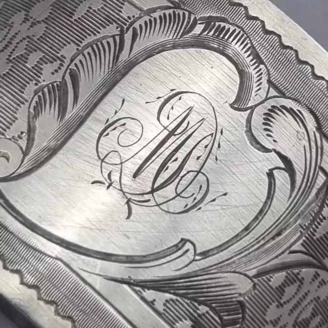 Großer Serviettenring Silber 950er Frankreich Monogramm DM  napkin ring  (122) 2