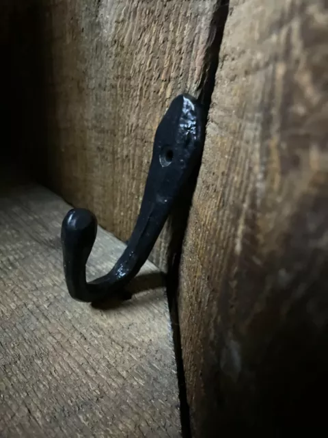 Black Antique-Style Heavy Duty 5" Wrought Iron Hand Forged Colonial Coat Hook