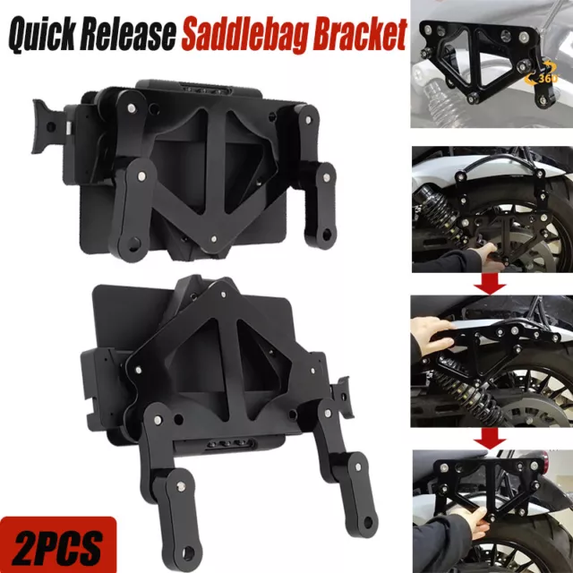 MOTORCYCLE SADDLEBAG BRACKETS Quick Release Lockable Mounting System ...