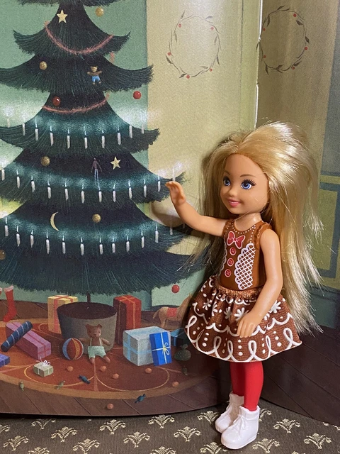 barbie christmas chelsea doll in gingerbread dress BARBIE CHRISTMAS CHELSEA Club Doll in Gingerbread Dress 2016 No Shoes  Blonde $10.80