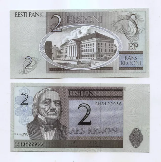 ESTONIA ESTLAND ESTONIE - 2 krooni 2006  UNC banknote  P-85a