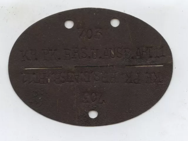 R340 Wehrmacht dog tag marchio di riconoscimento originale Kraftfahr Park EuA Batl. 11