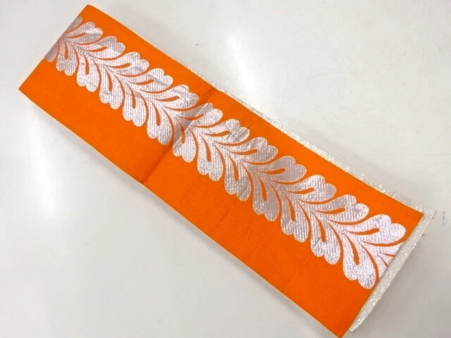 6353012: Japanese Kimono / Antique Hanhaba Obi / Woven Dokkofuji Pattern