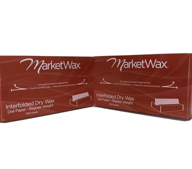 Lot of 2: MarketWax Deli Paper 500 Sheets 10" x 10-3/4” Interfolded Dry = 1,000