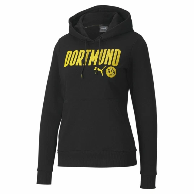 Puma BVB Borussia Dortmund ftblCore Wording Hoodie Damen schwarz gelb