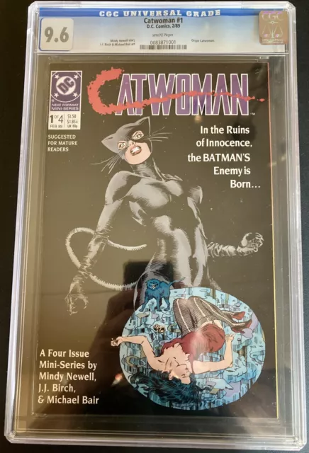 Catwoman #1 CGC Universal Grade 9.6 White Pages DC Comics 1989 Origin Catwoman