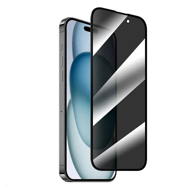 Verre Trempé Anti-espion Pour IPhone 16 à 11 Et Modèles X - Protection 9H, Noir/transparent, Couverture Totale